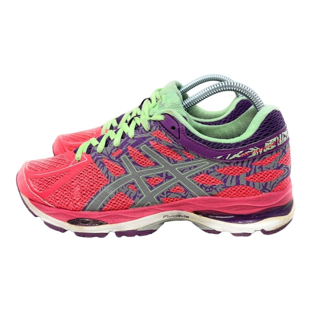 ASICS Gel-Kayano 21 Running Shoes Womens 7.5 Pink Purple Lime Green T5E9N - Picture 4 of 15